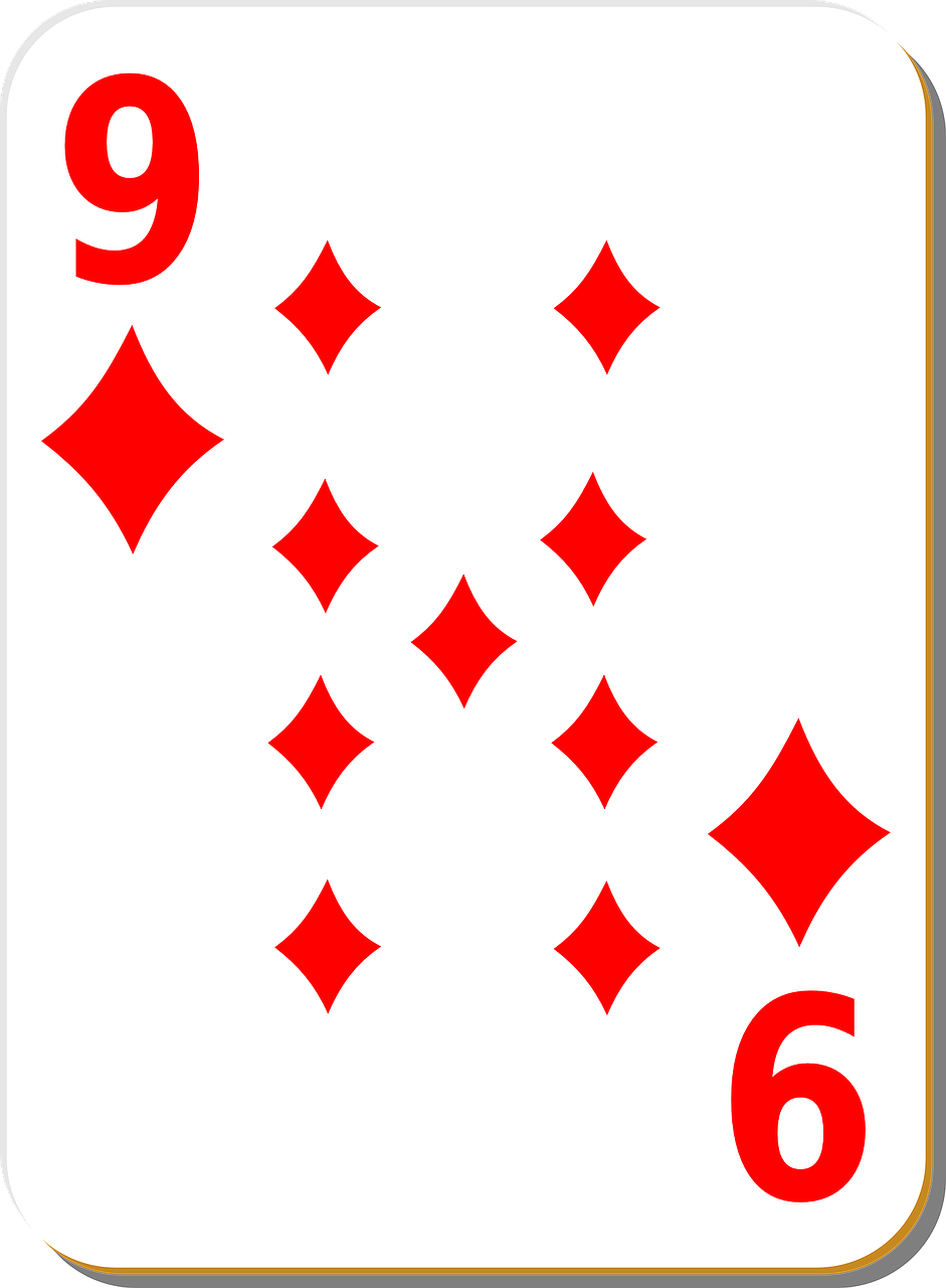playing card nine diamonds free photo