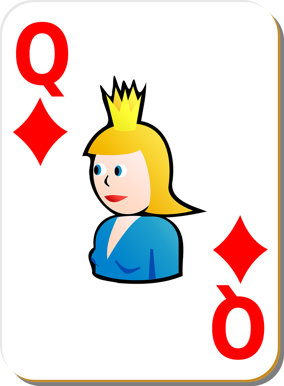 playing card queen diamonds free photo