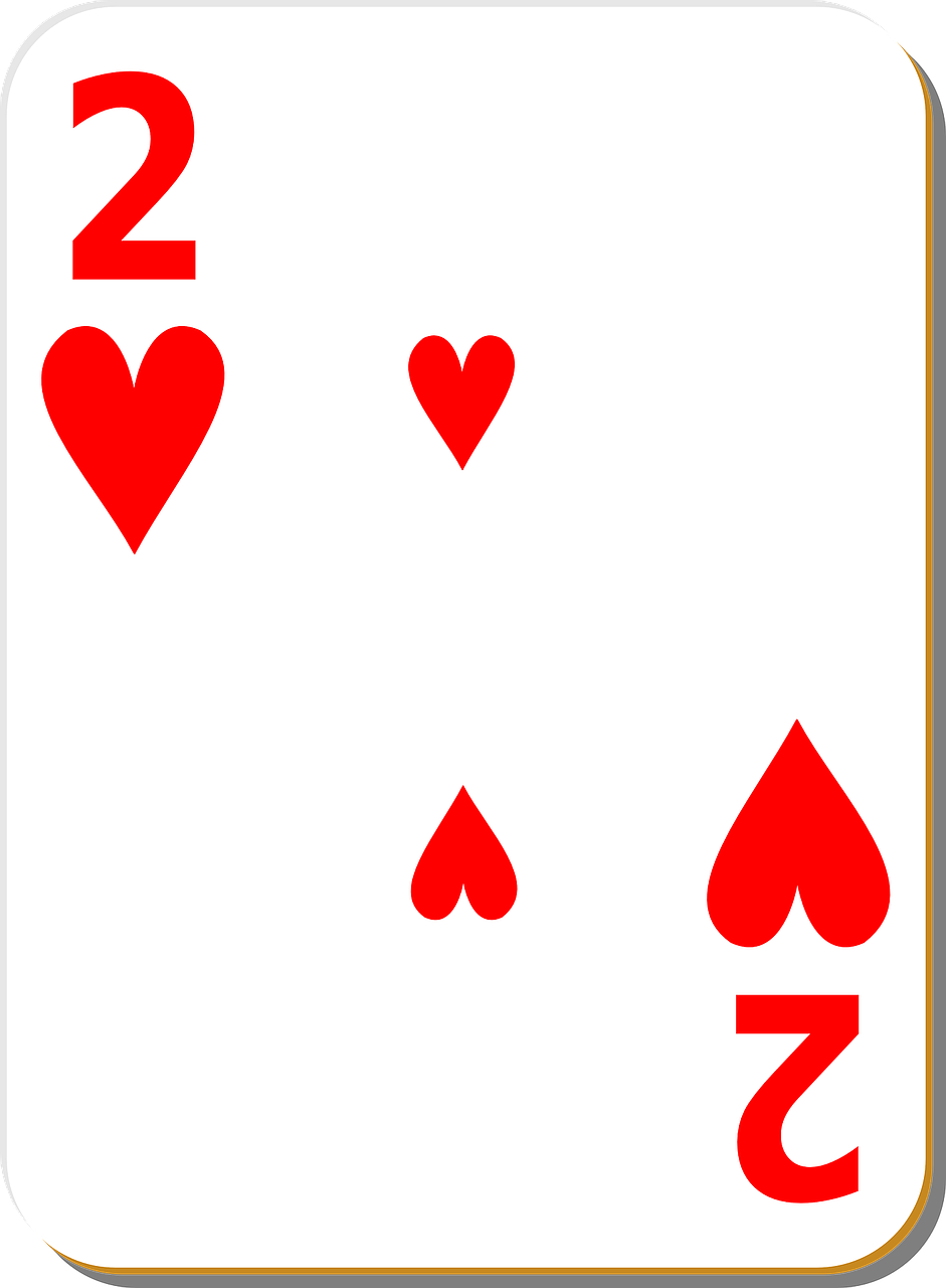playing card two hearts free photo