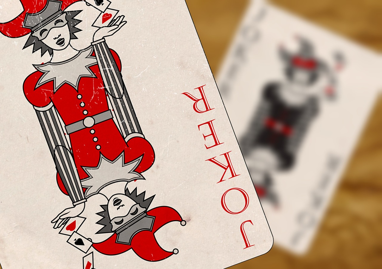 playing cards joker red free photo