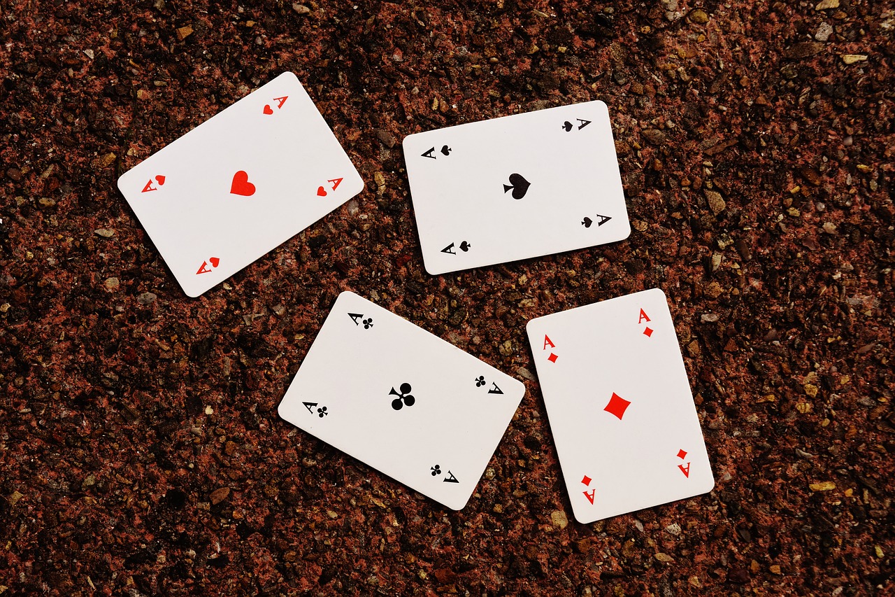 playing cards aces four free photo