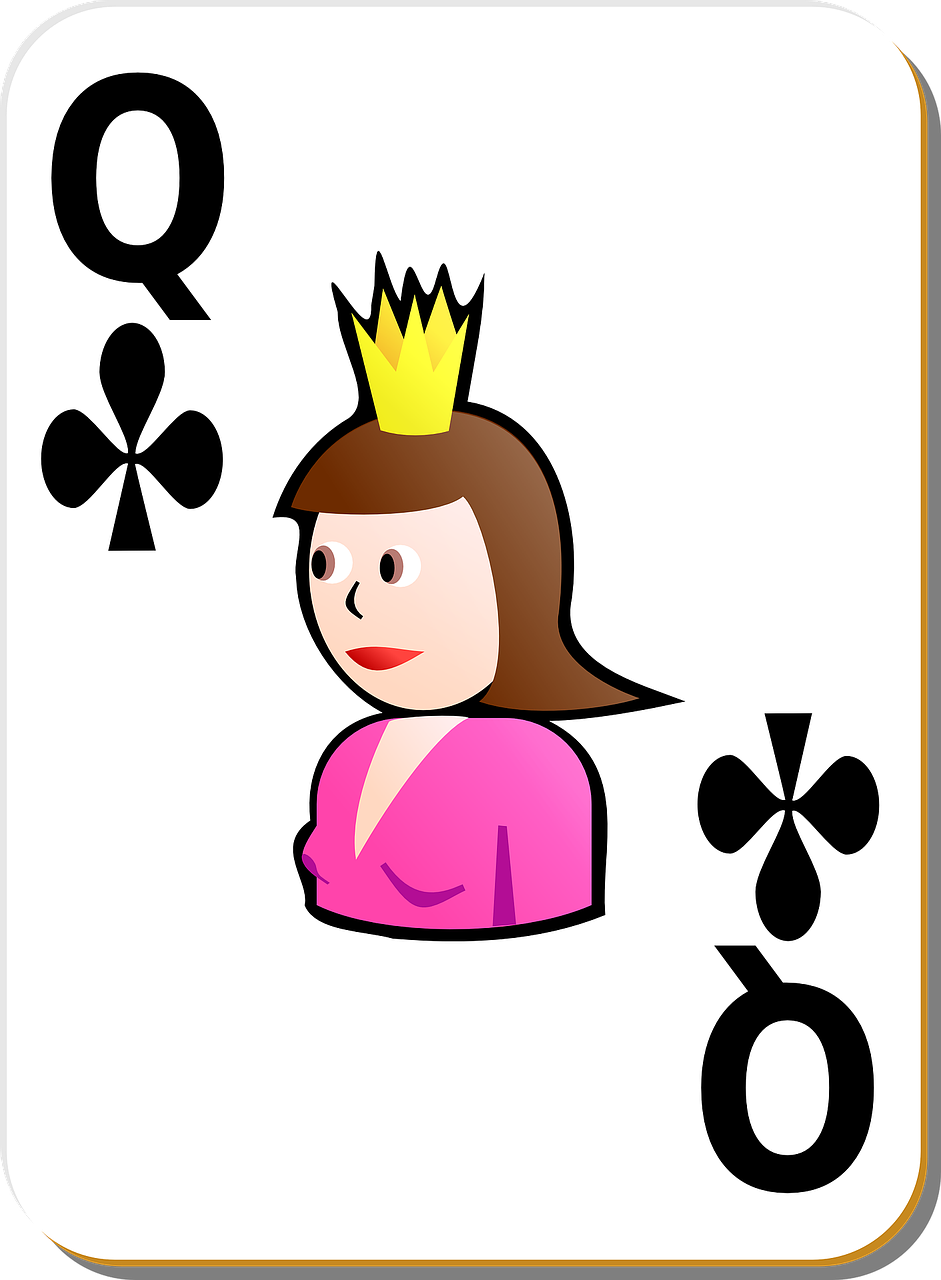 playing cards queen clubs free photo