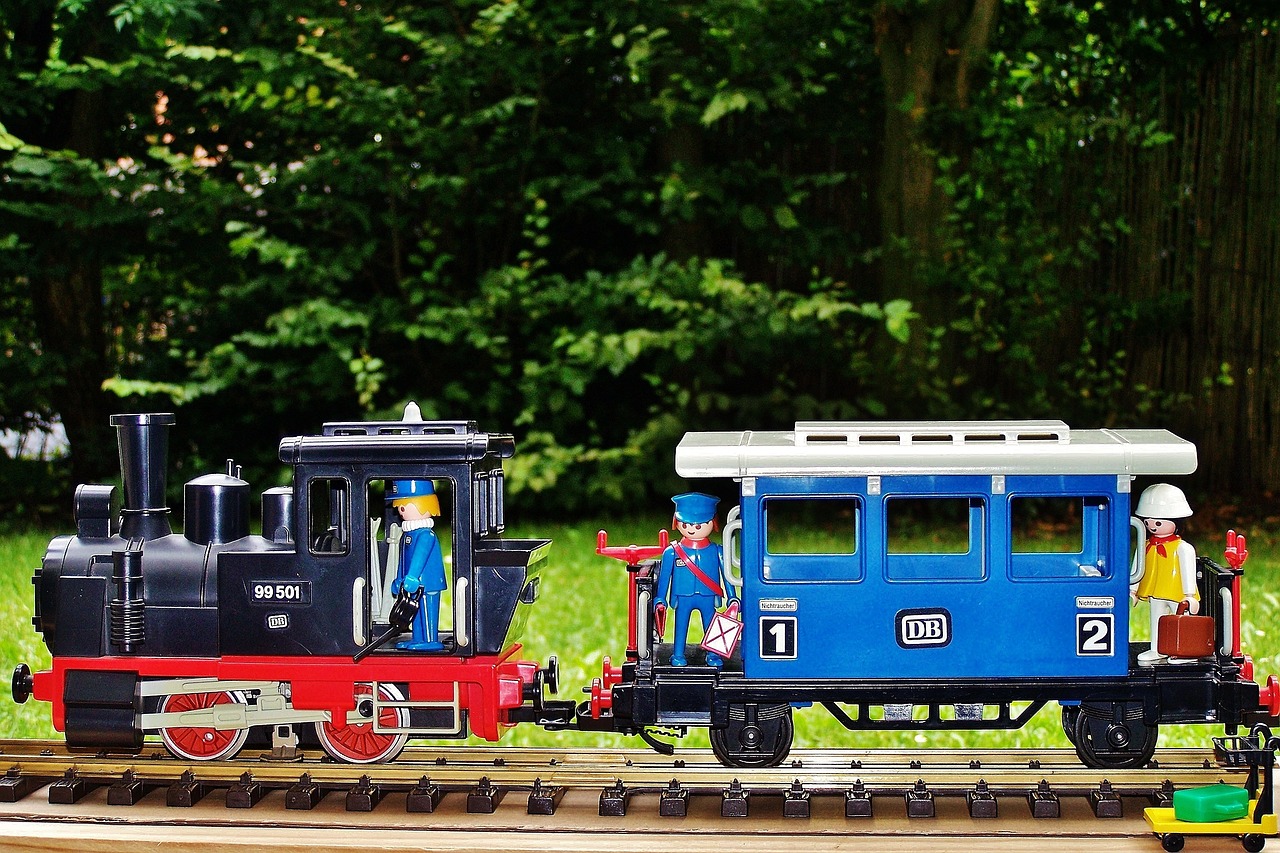 playmobil railway steam locomotive free photo