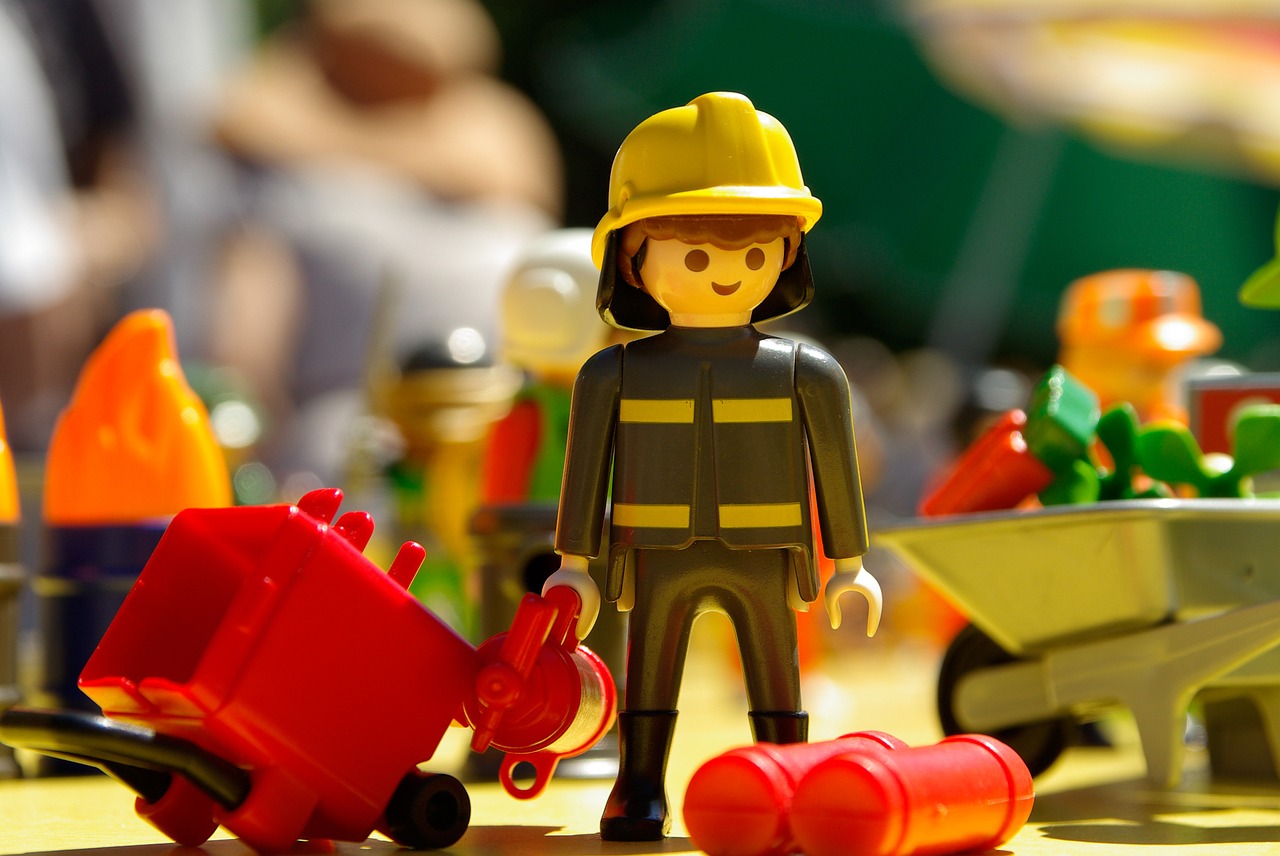 playmobil toy firefighter free photo