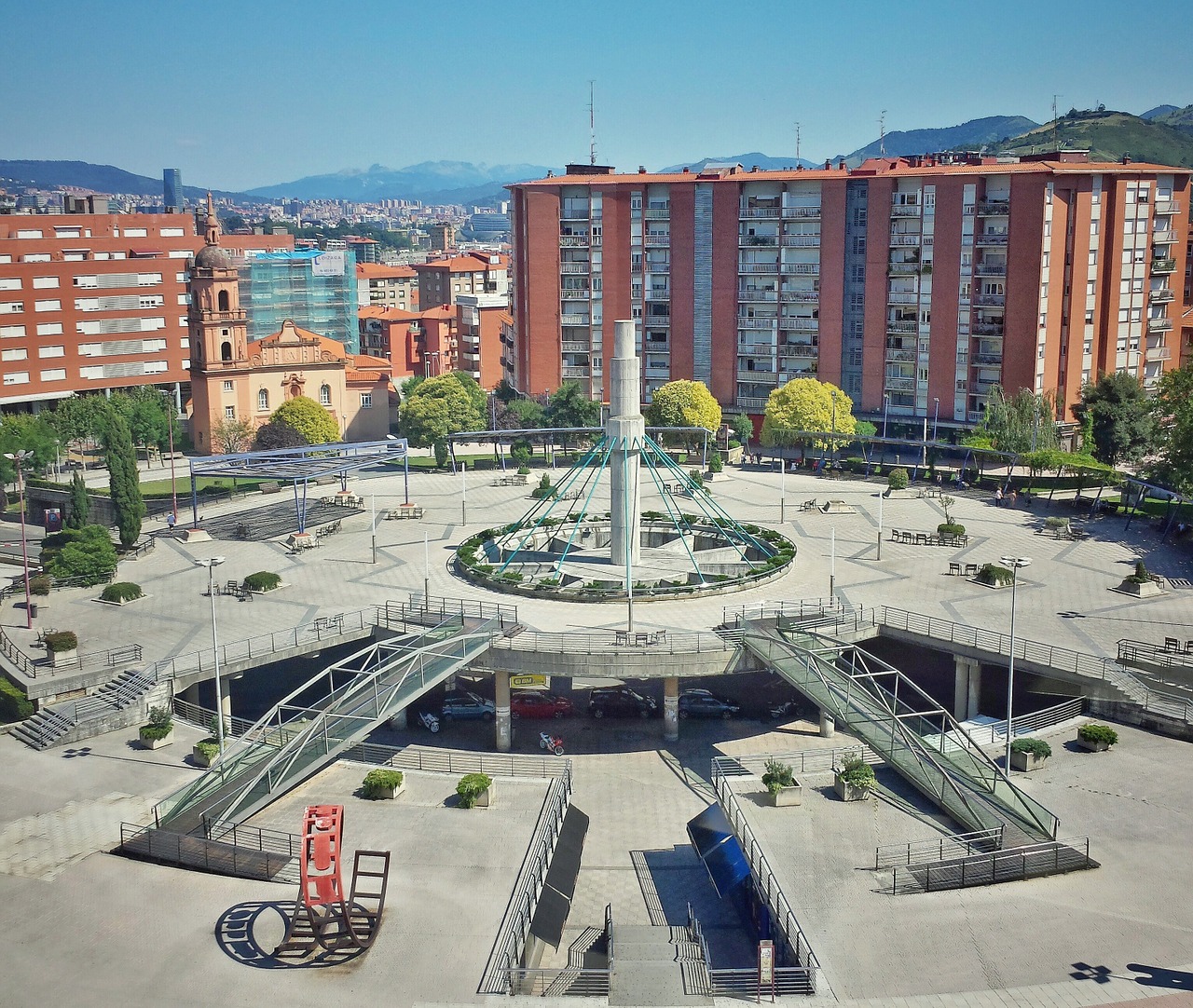 plaza buildings architecture free photo