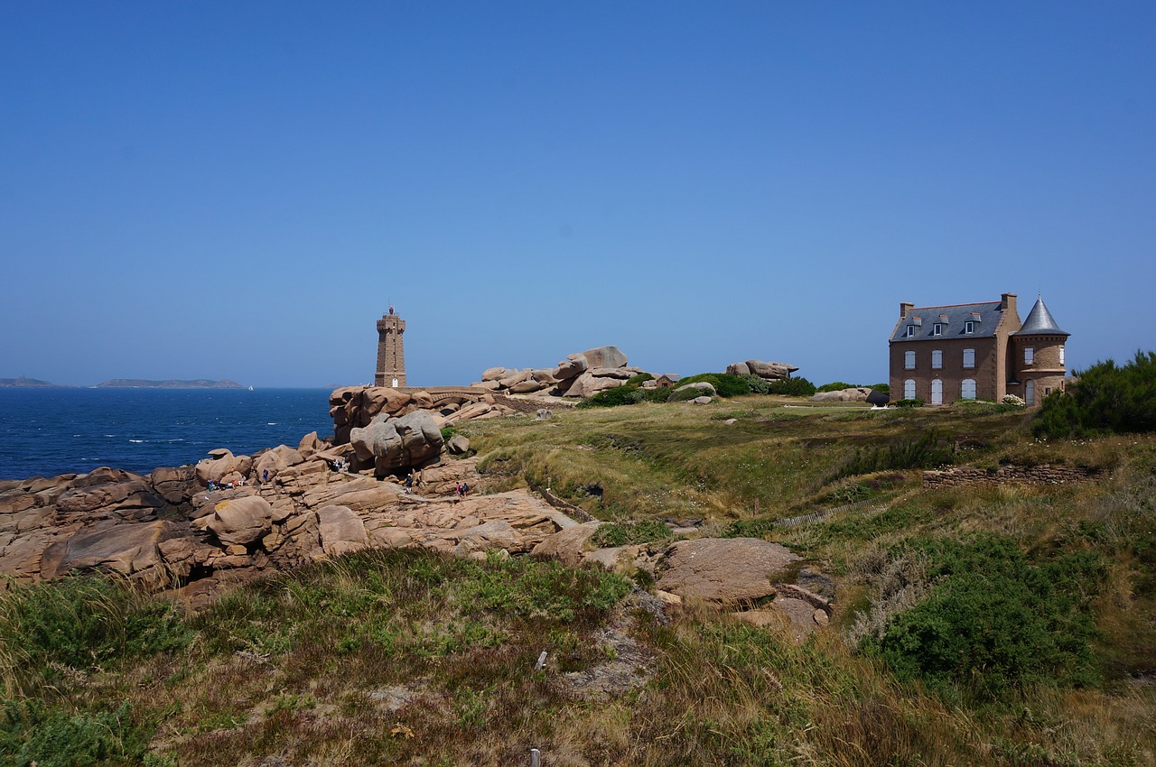 ploumanach pink granite coast brittany free photo