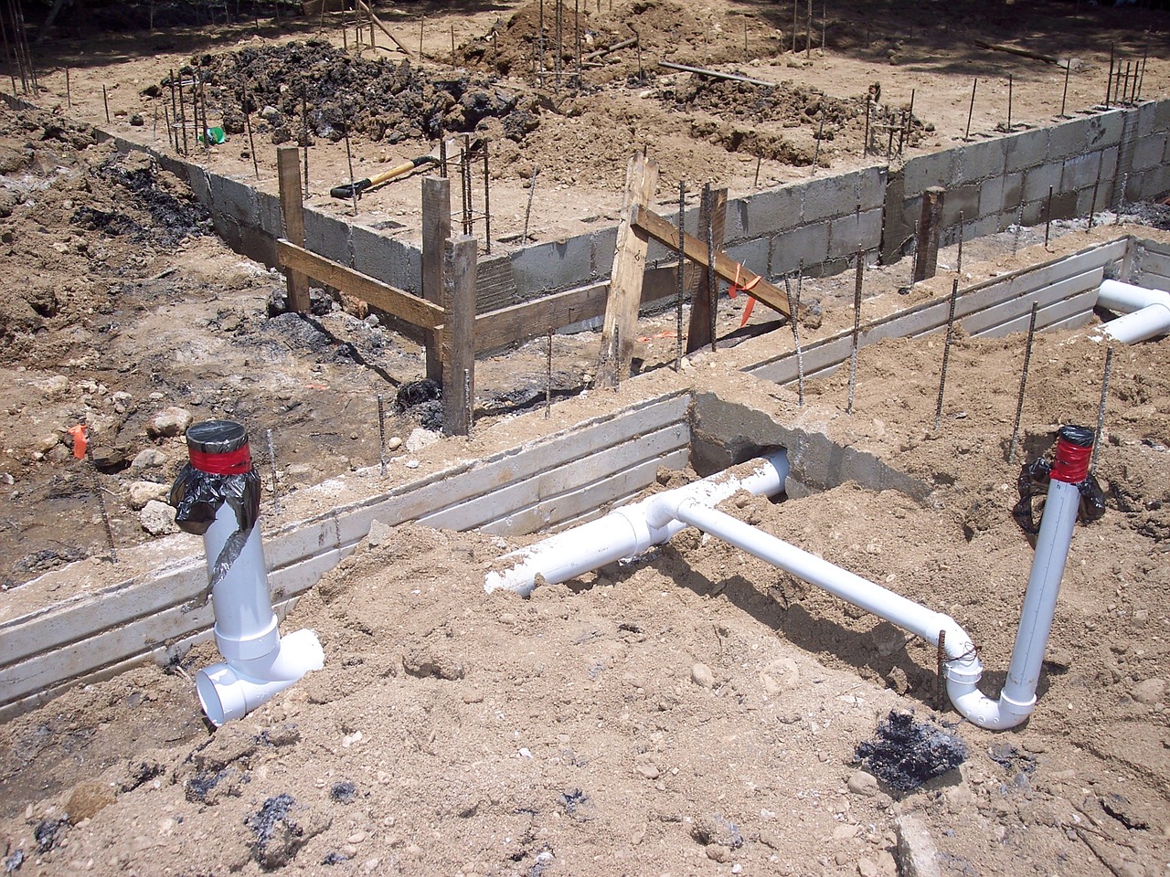 plumbing cement foundation free photo