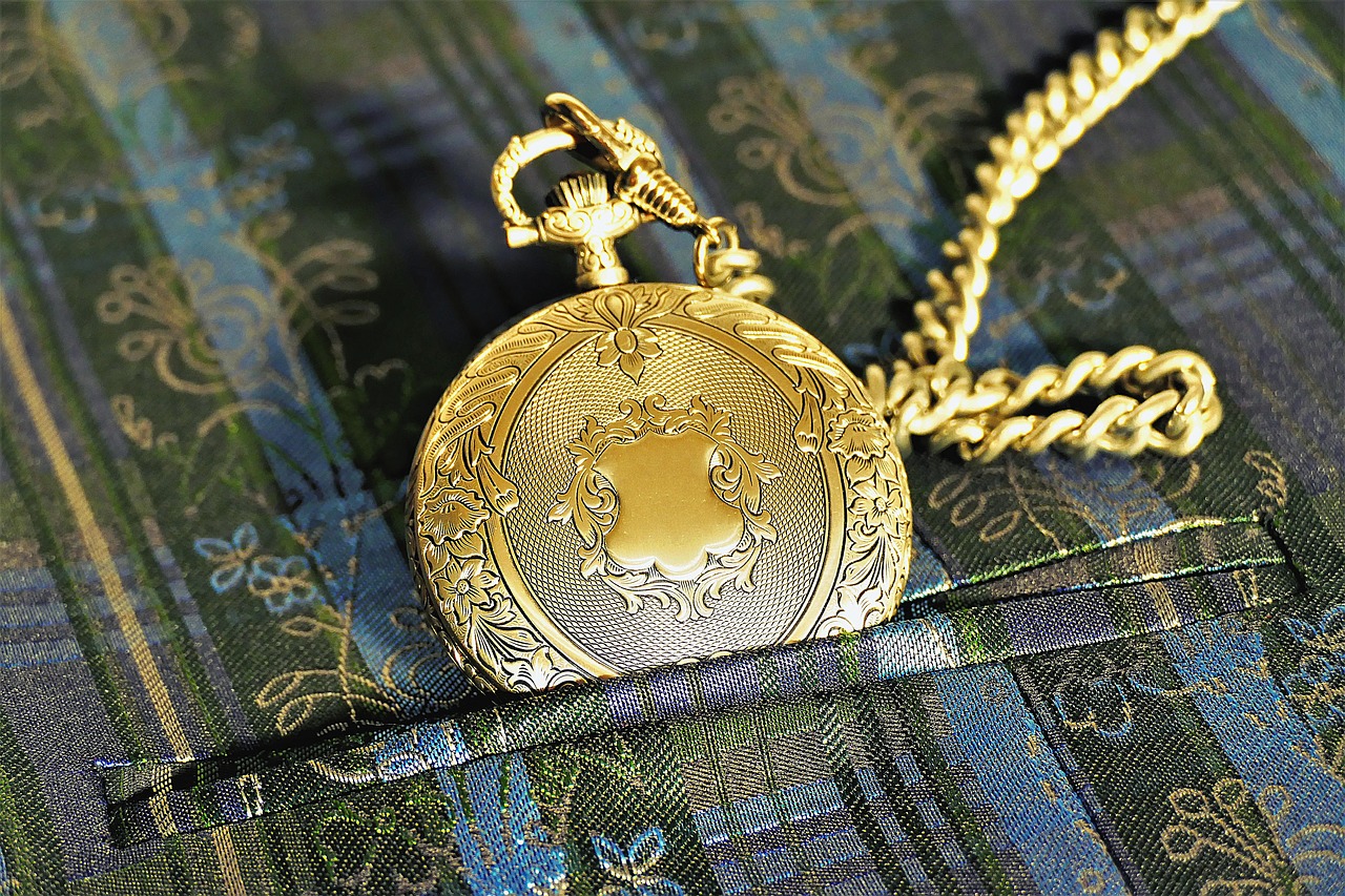 pocket watch golden ornament free photo