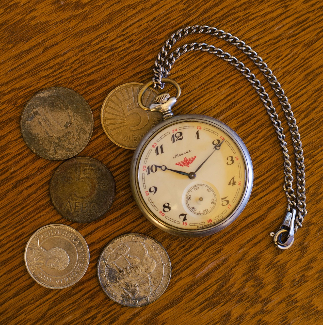 pocket watch coins watch fob free photo
