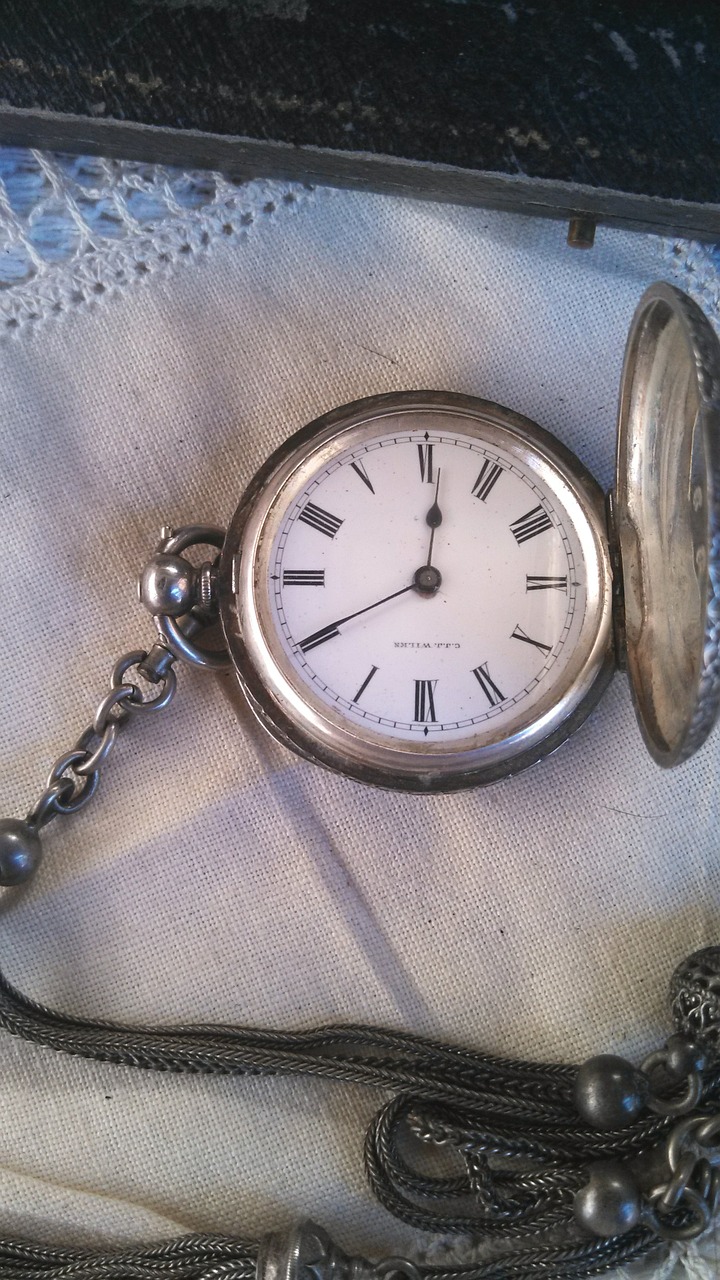 pocket watch time clock free photo