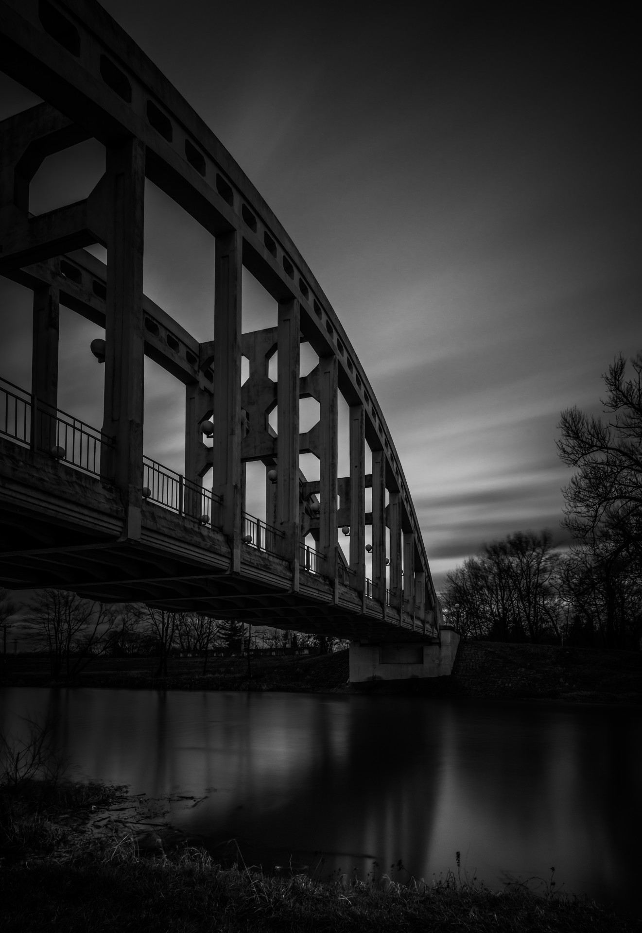 dimming bridge clouds free photo