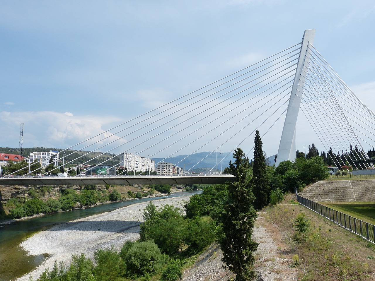 podgorica suspension bridge montenegro free photo
