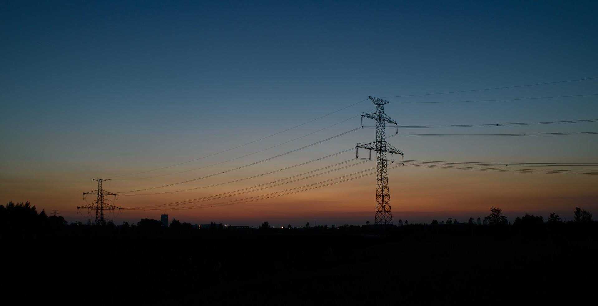 landscape sunset electric poles free photo