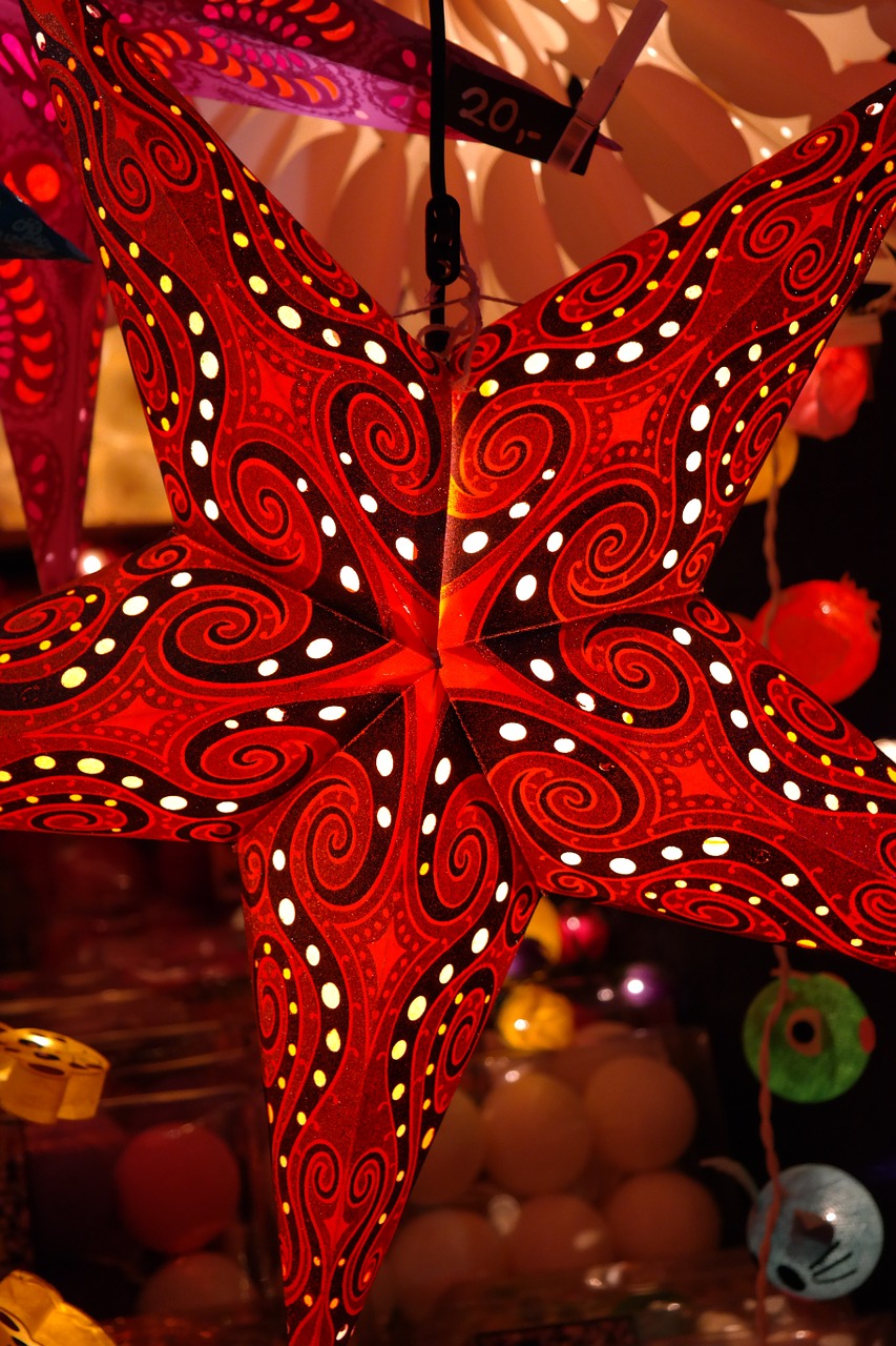 poinsettia paper star red free photo