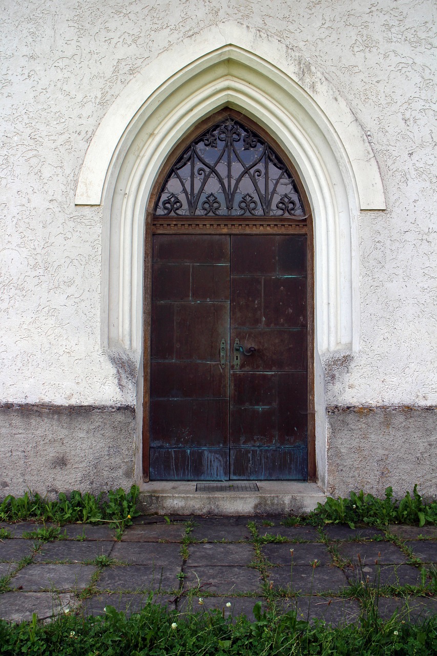 pointed arch entrance door door free photo