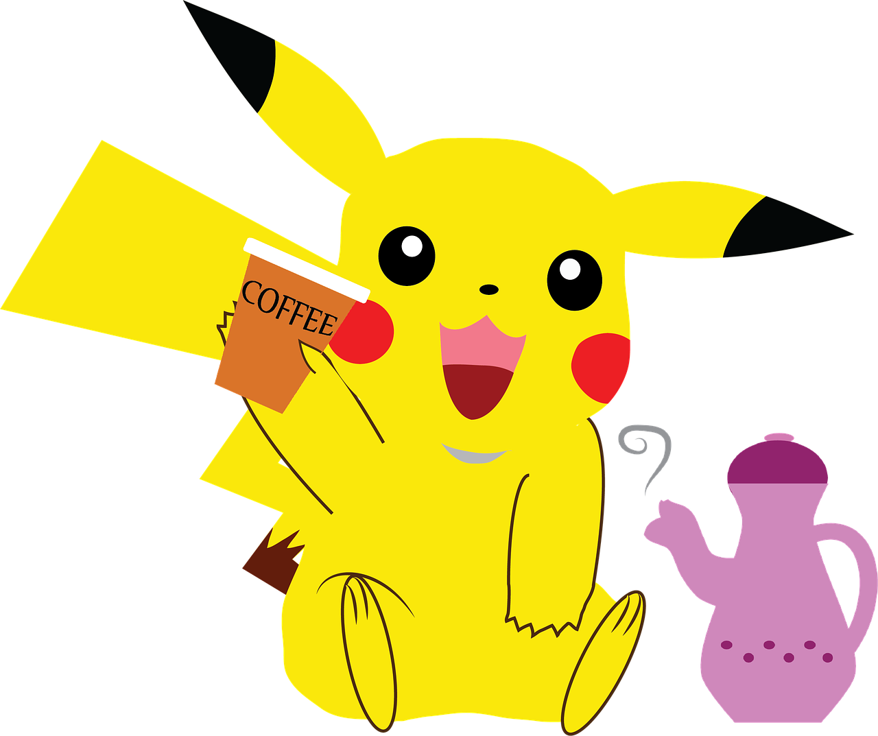pokemon pikachu coffee free photo
