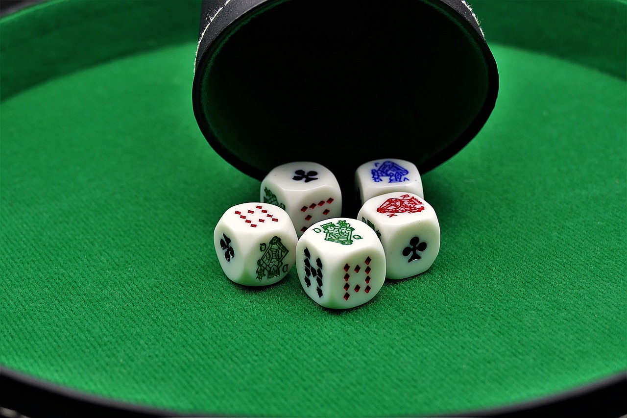 poker dice  gambling  poker free photo
