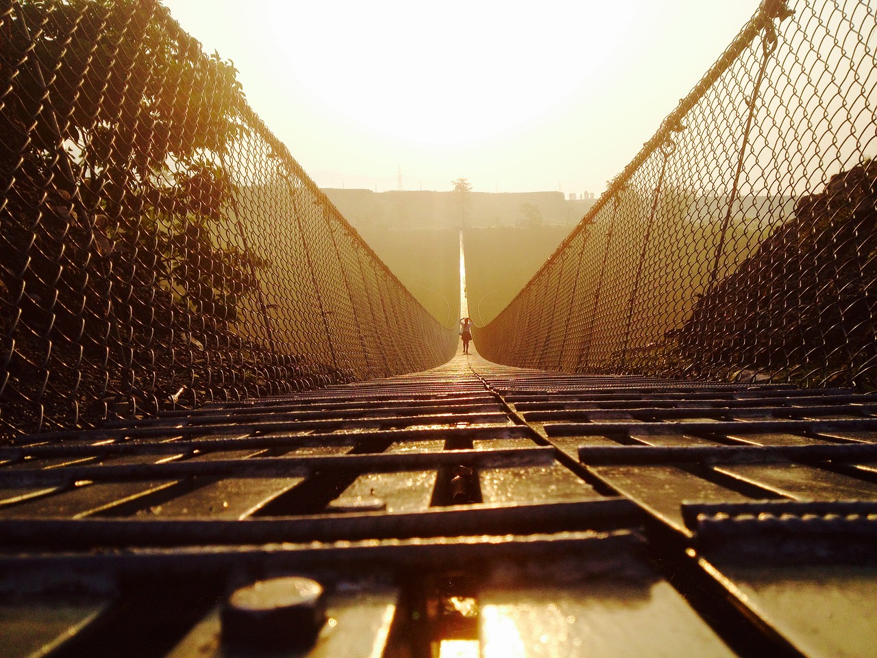 pokhara suspension bridge tourism free photo