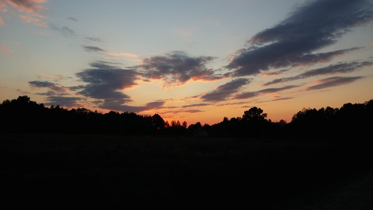 poland village sunset free photo