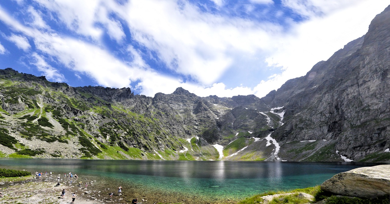 poland tatry black pond under scratches free photo