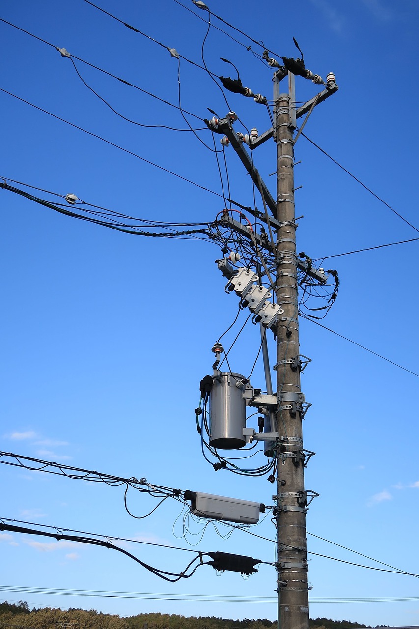 pole  power line  substation equipment free photo