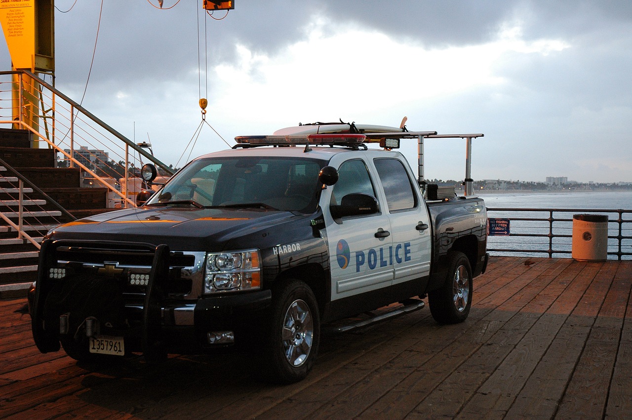 police ocean pier free photo