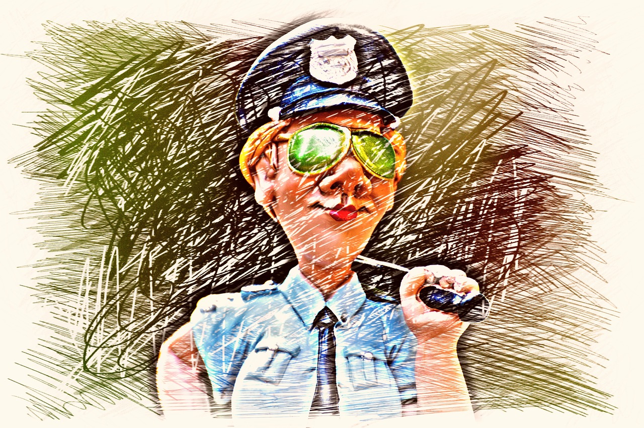 policewoman police drawing free photo