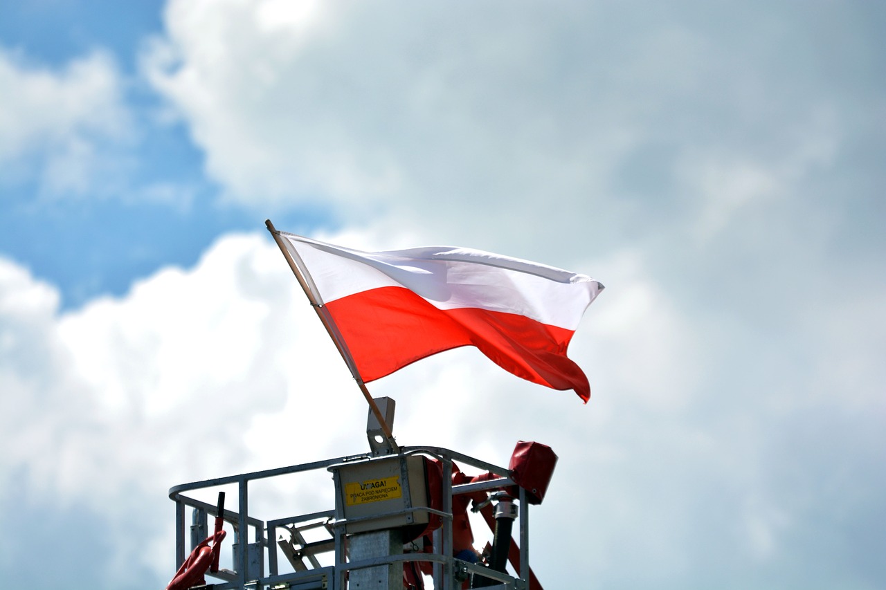 polish flag the ceremony flag free photo