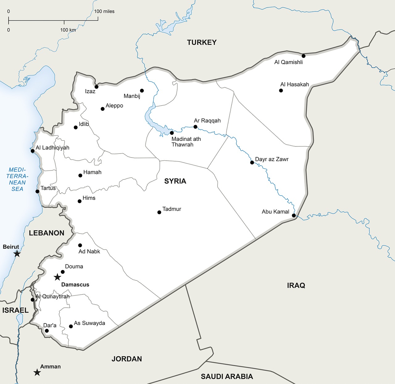 political map syria free photo