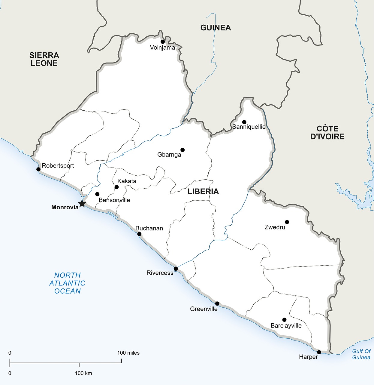 political map liberia free photo