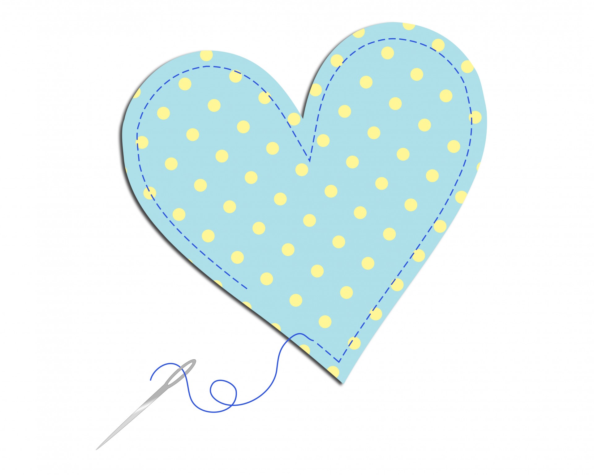 polka dots heart blue free photo