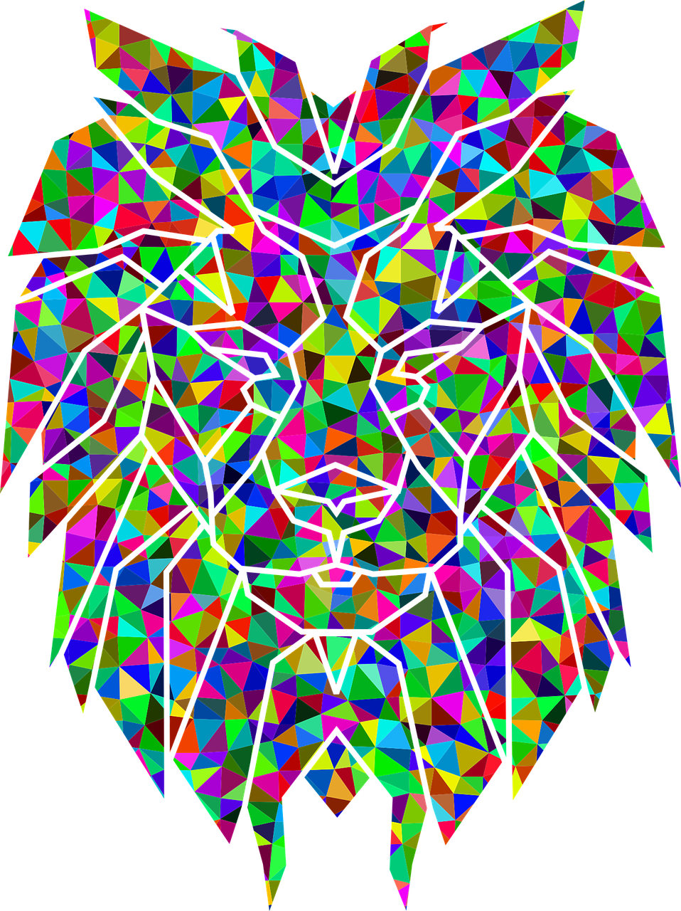 polygonal low poly lion free photo
