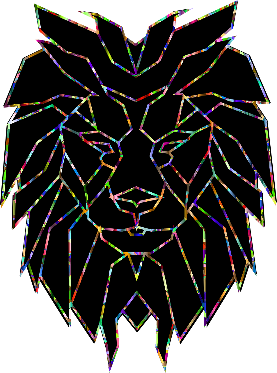 polygonal low poly lion free photo