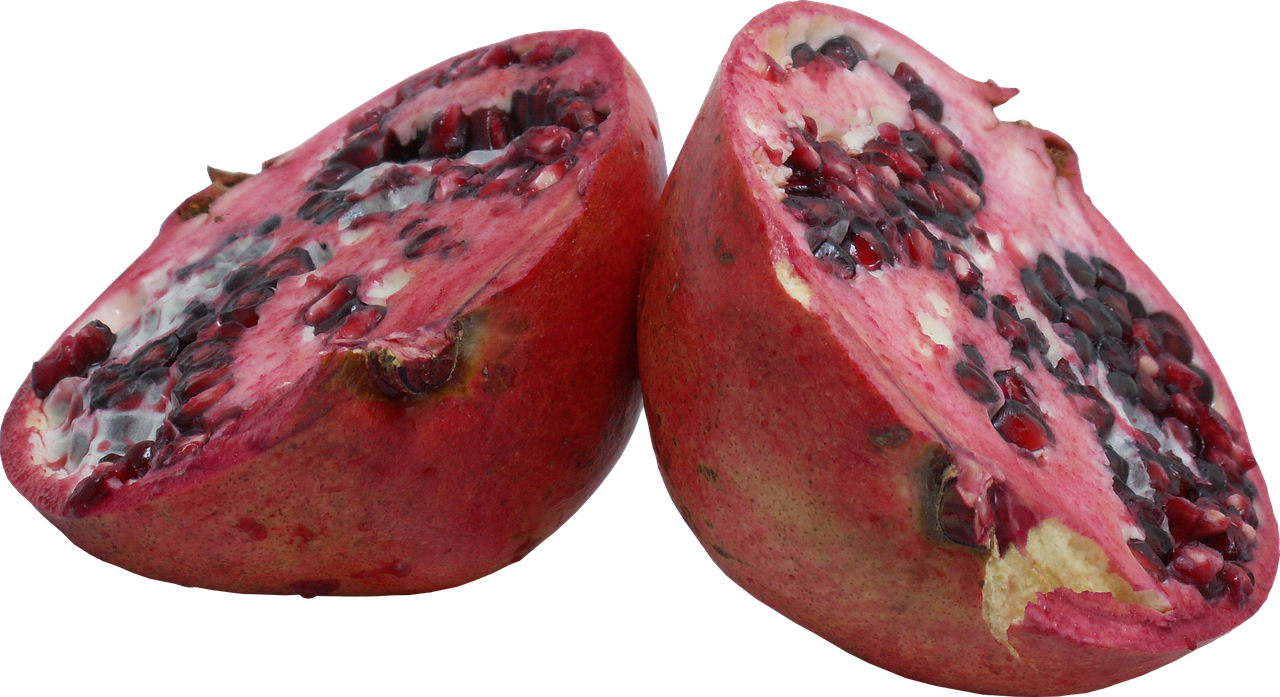 pomegranate garnet cut fruit free photo