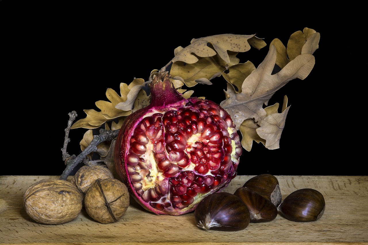 pomegranate still life fruit free photo