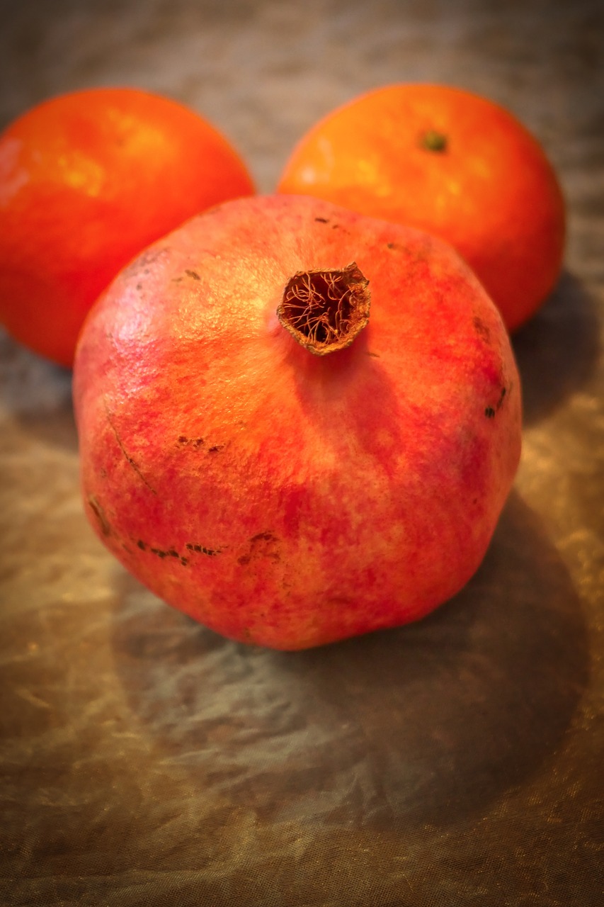 pomegranate  clementine  mandarin free photo
