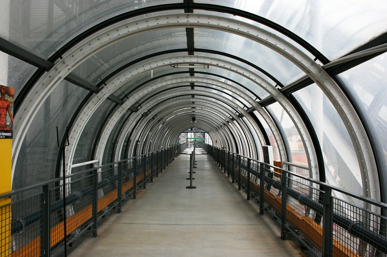 pompidou tunnel modern architecture free photo