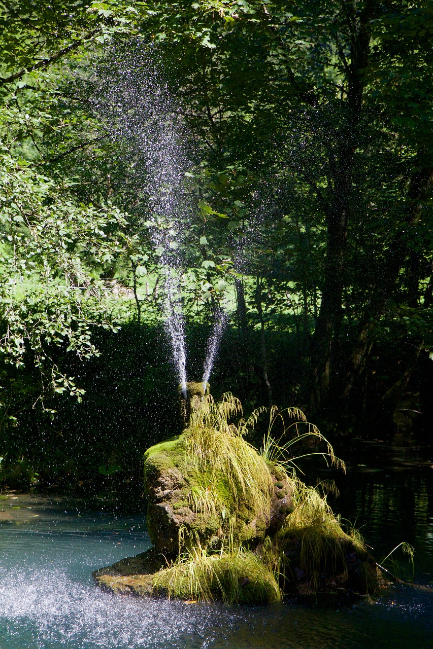 pond fountain water free photo