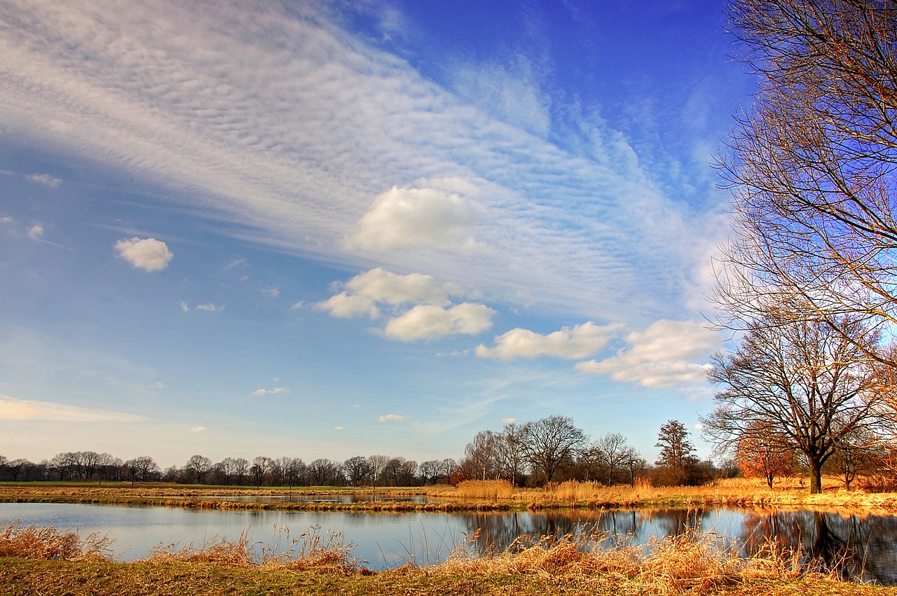 pond sky lake free photo