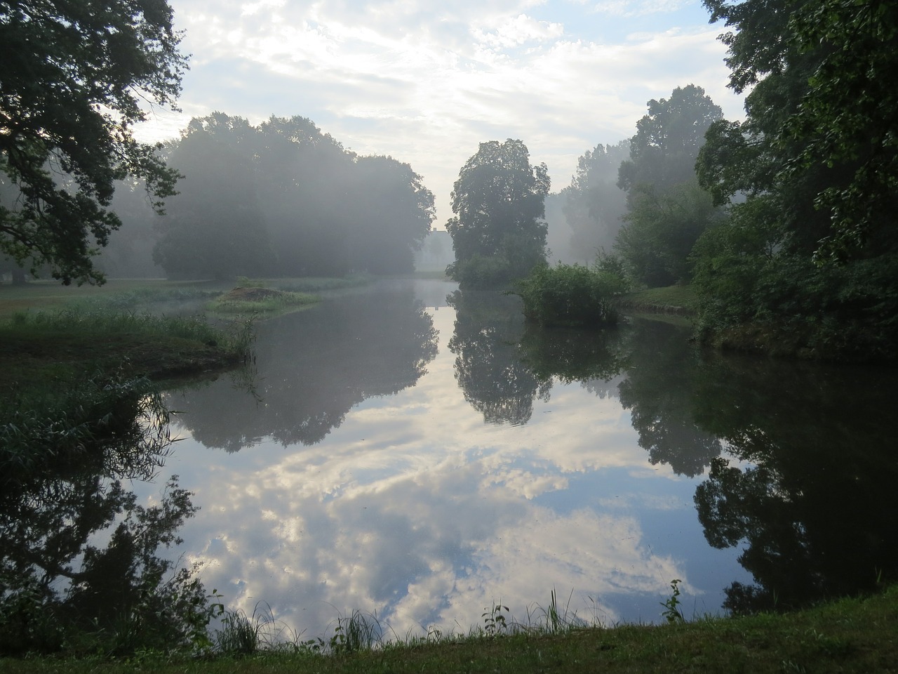 pond park landscape free photo