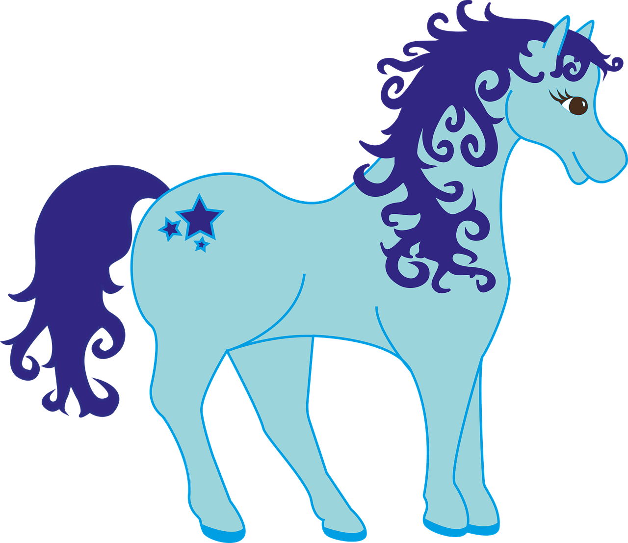 pony blue mythical creatures free photo
