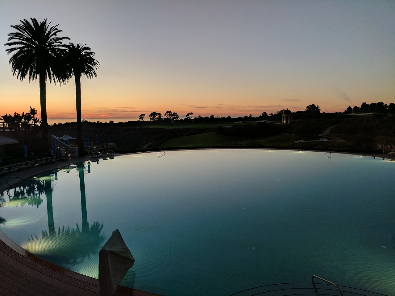 pool resort sunset free photo