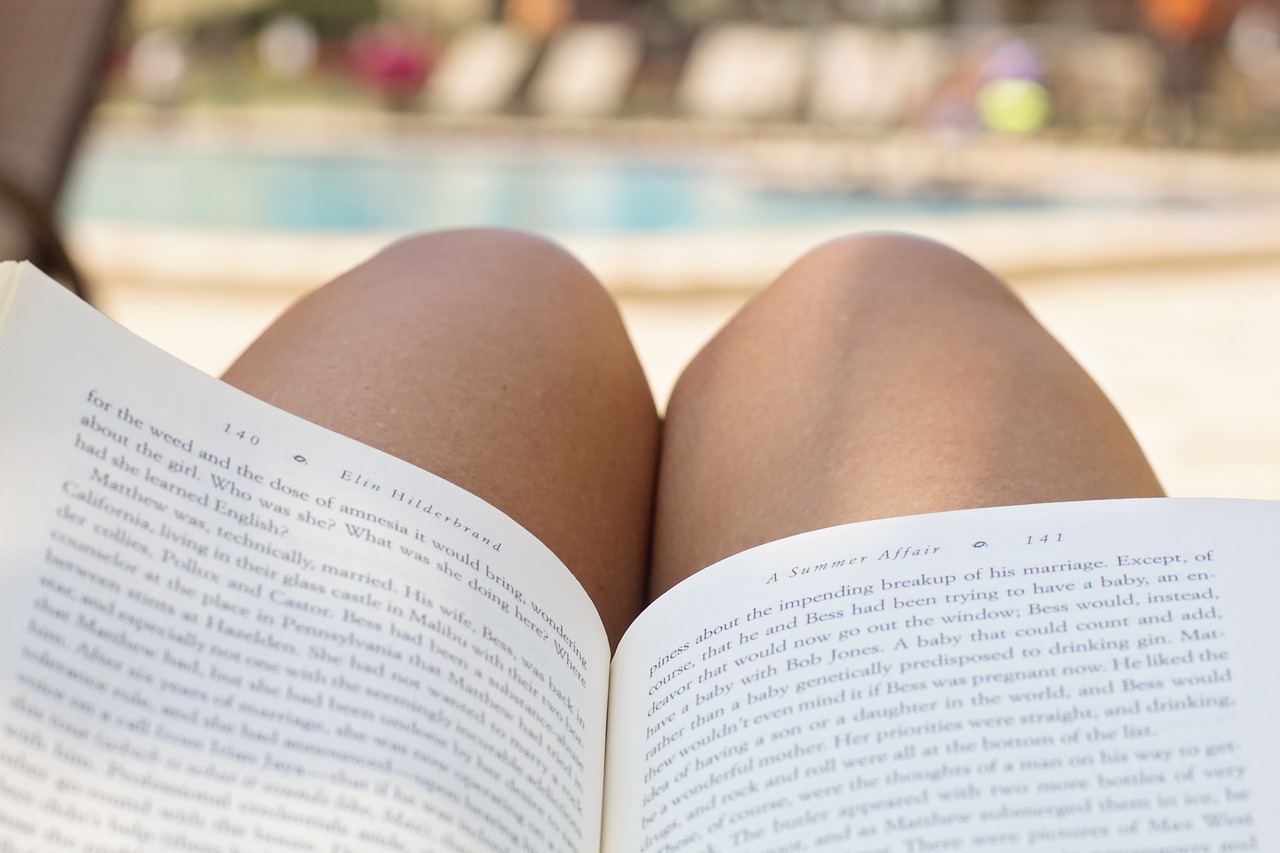 pool reading book free photo