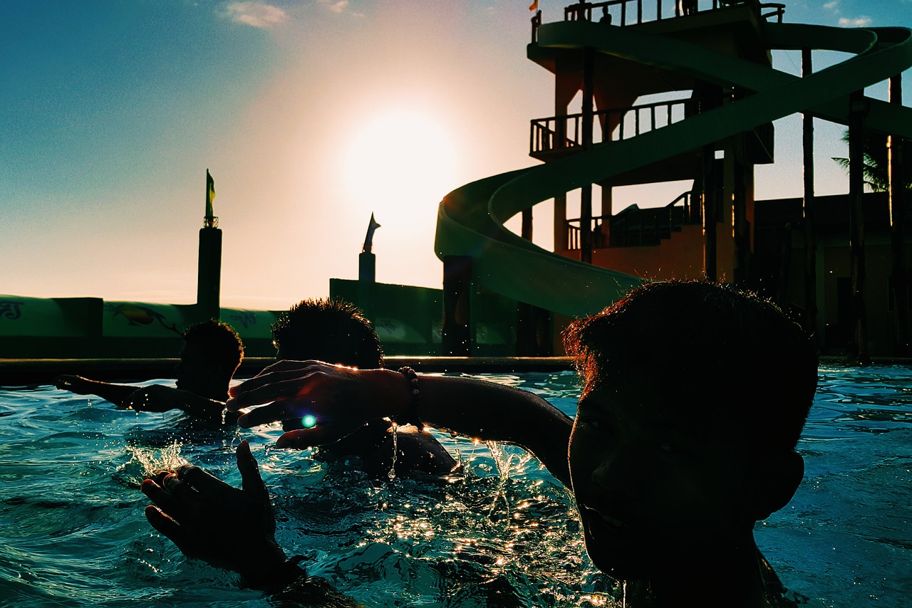 pool  silhouette  blue free photo