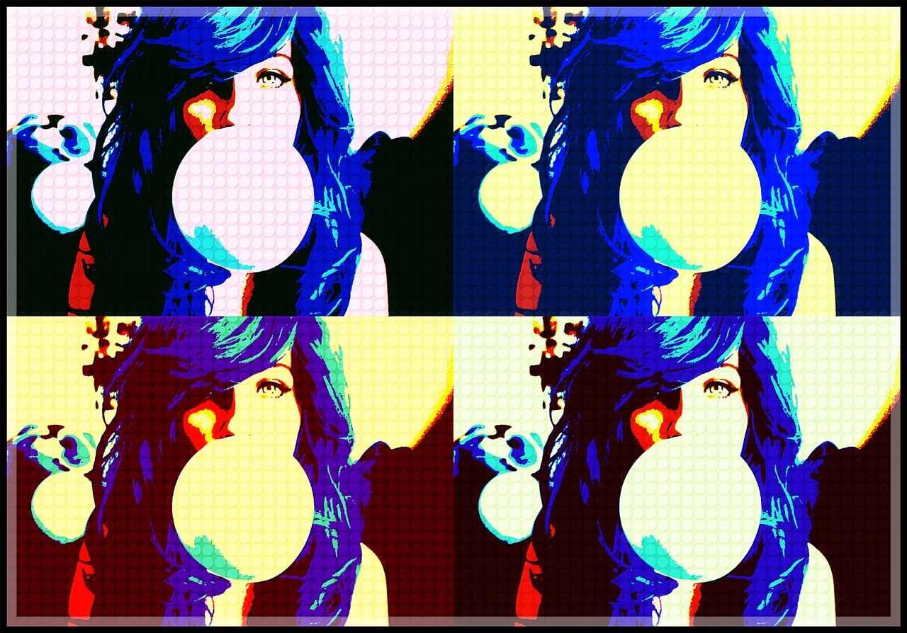 pop art edit girl free photo