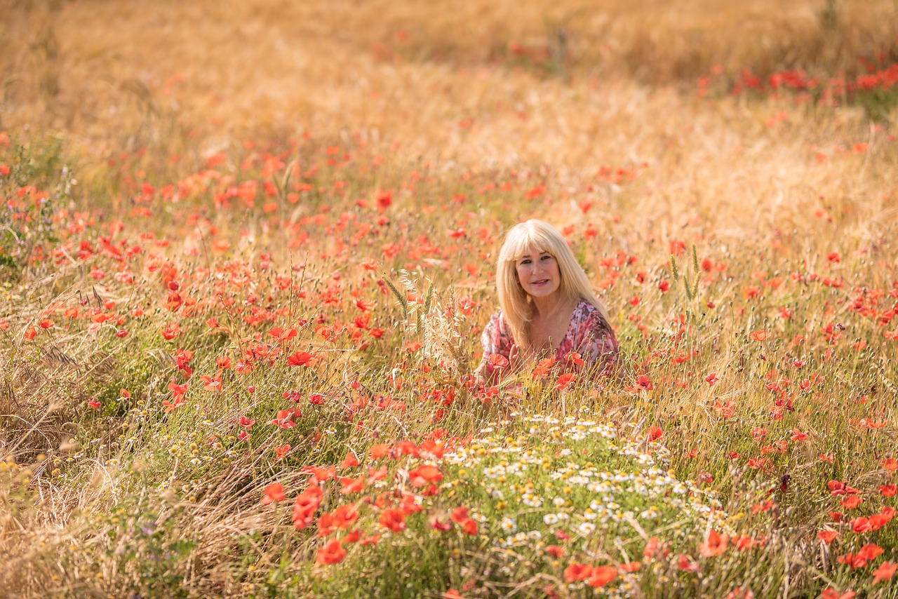 poppies person calm free photo