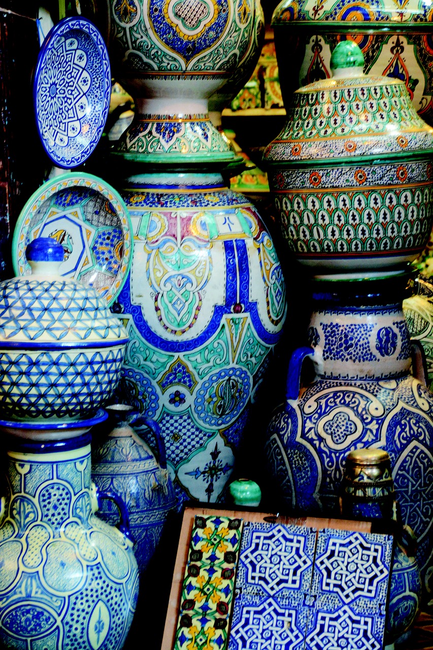porcelain mosaic blue free photo