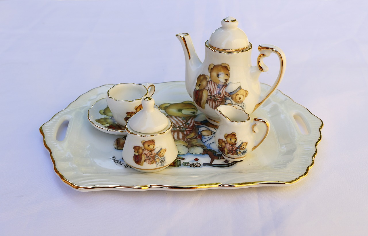 porcelain tea set miniature free photo