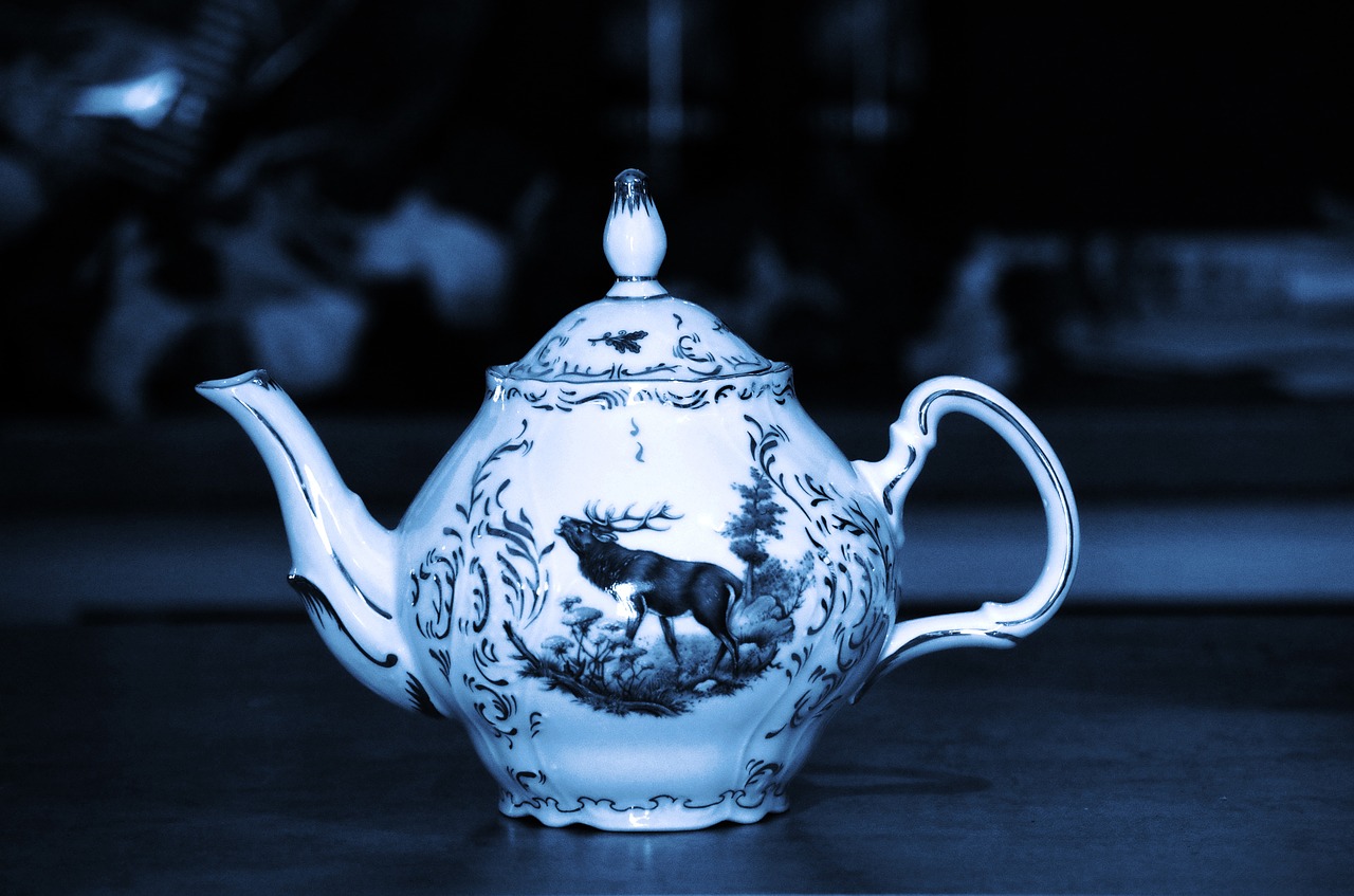 porcelain tea pot garnish free photo