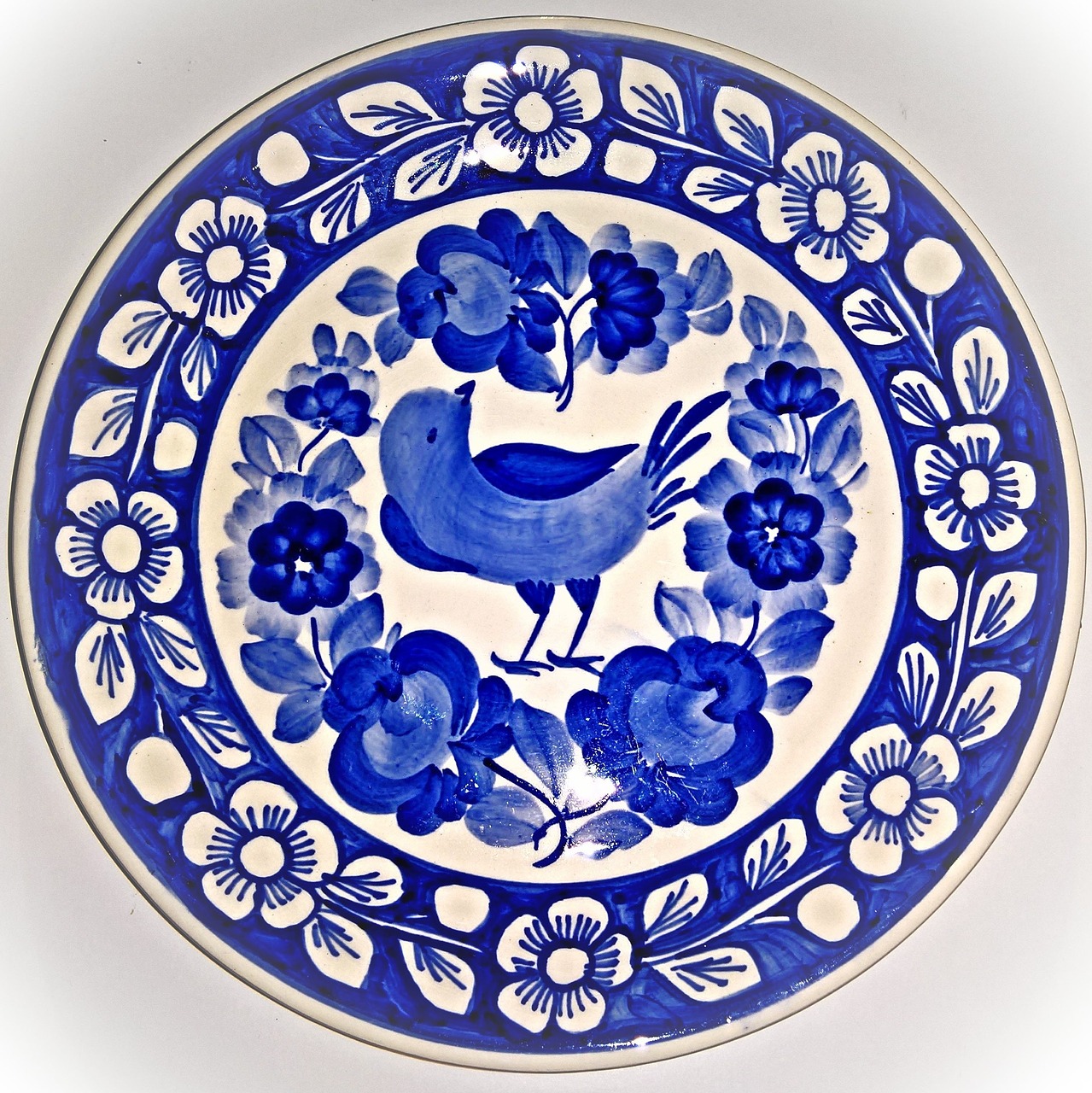 porcelain plate wall plate delft style free photo